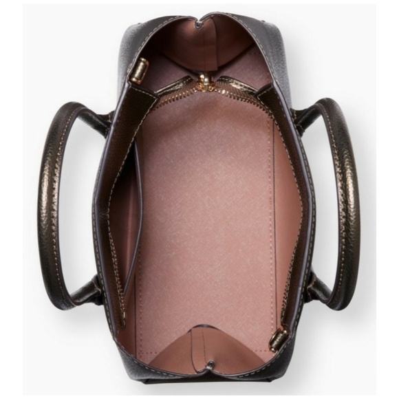 KATE SPADE Eva Small Satchel Ash Metallic Handbag - Picture 2 of 6